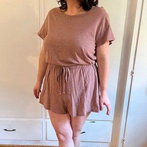 UpWest Perfect T-Shirt Romper in Mauve Pink - XL